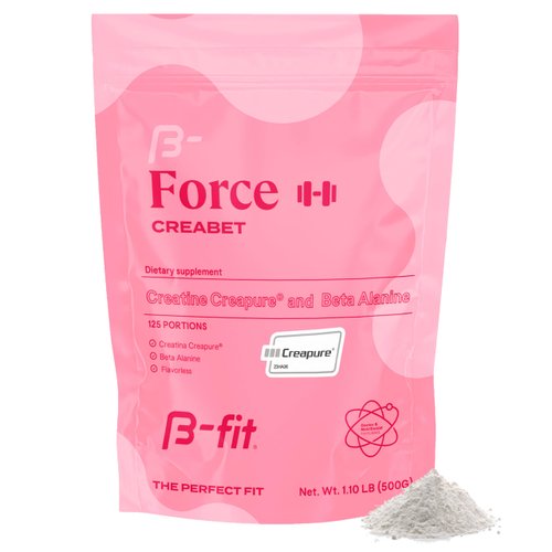 B-FIT B Creabet Creatine Monohydrate for Women - Creapure - Creatine Monohydrate Powder with Beta-Alanine 500g - Pre Workout Supplement - 125 Servings +4 Months Supply - Unflavored