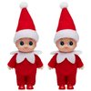 JOYIN 2 Pcs Christmas Elf Plush Doll Tiny Soft Plush Toy Doll for Christmas Decor, Xmas Gift, Xmas Clothing for Elf Doll