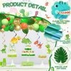 125pcs Dinosaur Birthday Party Decorations Supplies, Dinosaur Balloons Arch Garland Kit with Fringe Curtain, Dinosaur Balloons for Jungle Dinosaur Baby Shower Decorations for Boy Kids