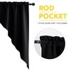 NICETOWN Blackout Window Treatment Pole Pocket Kitchen Tier Curtains- Tailored Scalloped Valance/Swags for Living Room (2 Panels, 36" W X 63" L Each Panel, Black)