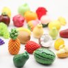 Fruits Mini Resin Figures 30 PCS Pineapple Lemon Strawberry Peach Resin Little Small Figures Garden Play Kitchen Game Party Accessories Dollhouse Decor