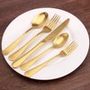 Matte Gold Silverware Set, Satin Finish 20-Piece Stainless Steel Flatware Set,Kitchen Utensil Set Service for 4,Tableware Cutlery Set for Home and Restaurant, Dishwasher Safe