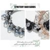 CAKURE Rhinestone Bead Hair Ties Champagne Hair Scrunchies Elastic Ponytail Holder No Damage Hair Rope Ties Hair Accessories for Women and Girls (Pack of 3)