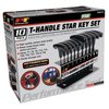 Performance Tool W80276 10-Piece Star T-Handle Allen Wrench Set, Long Arm Hex Key Wrench Set