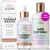 GLEOW Face Tanning Drops to Add to Moisturizer, Face Self Tanner Drops with Revitalizing Cream, Self Tanning Drops for Face and Body, Bronzing Drops with Hydrating Cream 1oz+3.4oz