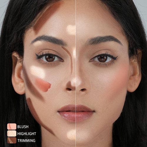 Anglicolor 3PCS,Contour Stick bronzer,Liquid Blush,Highlighter,Long Lasting Smooth Lightweight Beauty Wand Set,Vegan & Cruelty-Free