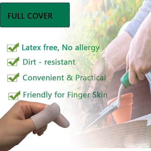 Kris-kikomy Gel Finger Protectors Finger Caps Silicone Fingertips Protection - Finger Cots Great for Trigger Finger, Finger Arthritis, Finger Cracking and Other Finger Pain Relief (Medium)