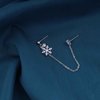 Sttiafay Vintage Crystal Snowflake Cuff Chain Earrings Cz Snowflake Drop Earrings Silver Rhinestone Ear Cuff Earrings Dangle Chain Wrap Cartilage Earring Jewelry for Women