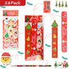 Christmas School Stationery Party Favors 28 Pack with Christmas Pencils Rulers Erasers Stickers Christmas Goodie Bags for Kids, Christmas Classroom Gifts Students Bulk Prizes Reward Holiday Gifts
