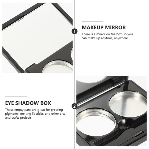 Empty Magnetic Eyeshadow Makeup Palette with 2Pcs Round Metal Pans,Magnetic Makeup Palette, Empty Makeup Palette，Aluminum Blush Empty Magnetic Eyeshadow Case,Customizable Beauty Organizer