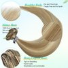Ukira Blonde Clip in Hair Extensions Real Human Hair, 18 Inch 70g 7pcs Balayage Hair Extensions Mixed Bleach Blonde Ntural Straight Blonde Remy Human Hair Extensions Clip ins for Women