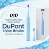 Pop Sonic Pro 2.0 Electric Toothbrush (Blue), Ultrasonic Toothbrush | 45,000 VPM | Electric Toothbrush for Adults & Kids, 4 Mode Electric Tooth Brush - Long-Lasting Dupont Nylon Bristles
