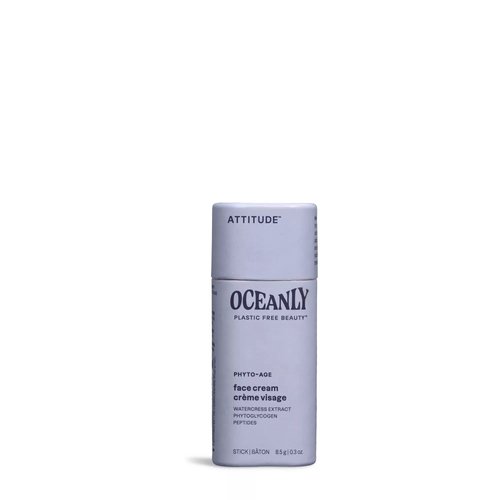ATTITUDE Oceanly Face Cream Bar, EWG Verified, Plastic-free, Plant and Mineral-Based Ingredients, Vegan and Cruelty-free Beauty Products, PHYTO AGE, Unscented, 0.3 Ounce