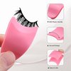 Miuffue Eyelash Applicator Tool 35mm Width Lash Applicator Clip, 1PCS Eyelash Tweezers for False Lashes, Pink