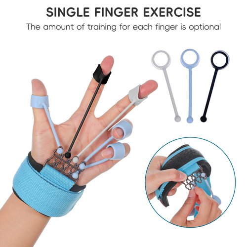 wefaner Finger Strengthener Band Exerciser Trainer ,Finger Resistance Band for Hand Grip Strength Forearm Stretching Rehabilitation Fitness Assist for Arthritis, Carpal Tunnel for Muscle Building and Injury Recovery.