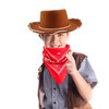 SGBETTER 4 Pack Kids Cowboy Hat with 4 pieces Bandana Set Felt Cowboy Hat for Boys Grils Western Theme Birthday Party Costume Dress up (Brown)