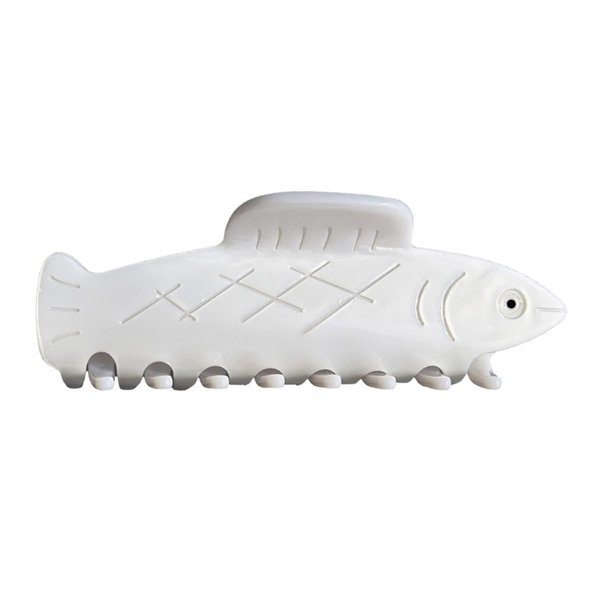 Novelty Silver Fish Hair Clip,Acetate Hair Claw,Small Hair Clips for Women