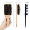 Hair Brush Boar Bristle Hairbrush for Thick Curly Thin Long Short Wet or Dry Hair Adds Shine and Makes Hair Smooth, Best Paddle Hair Brush for Men Women Kids