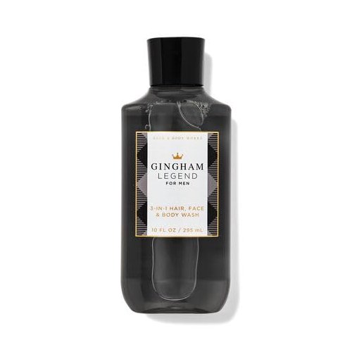 Generic Bath & Body Gingham Legend for Men 3-in-1 Hair, Face & Body Wash, 10 fl. oz. / 295 mL (Packaging Style May Vary)