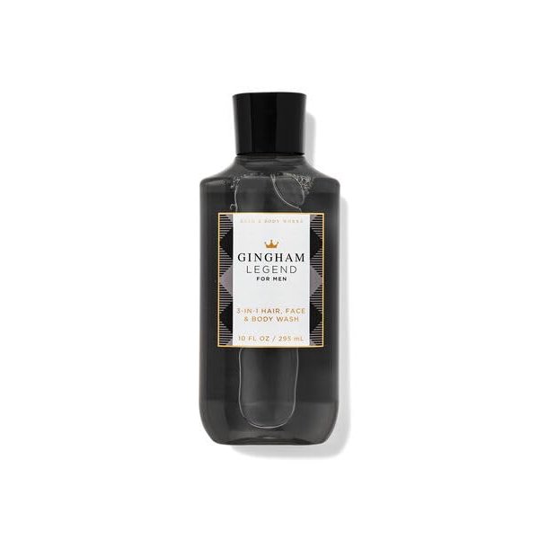 Generic Bath & Body Gingham Legend for Men 3-in-1 Hair, Face & Body Wash, 10 fl. oz. / 295 mL (Packaging Style May Vary)