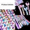 10 Pieces Colored Braids Hair Extensions with Rubber Bands Ponytails Hair Bows Rainbow Braided Synthetic Hairpieces Glitter for Women Kids Girls Party Highlights Cosplay Dress Up