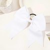 Twpribarn 2Pcs Cheer Bows Cheer Hair Bows Ponytail Holder Elastic Band Bows Hair Accessories for Ponytail Holder Bow Scrunchies School Sports Cheerleading Girls Softball Cheerleader Bows (White)