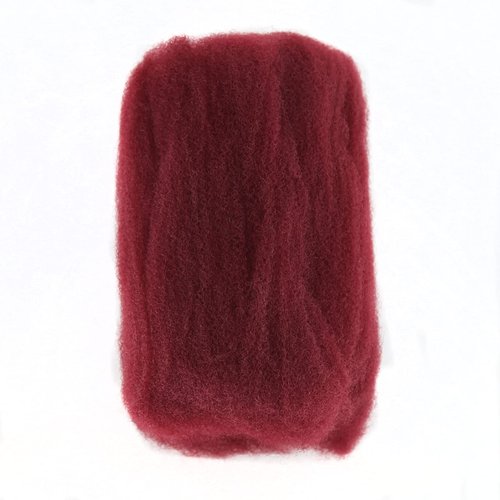 BTWTRY Afro Kinkys Bulk Synthetic Hair 1 Pack/50g Burgundy Kinky Bulk Afro Hair for Dreads Afro B...
