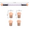 WOKOTO 3Pcs Ombre Nail Art Brush Set Wooden Gel Builder Brush Double Head Nail Gradient Shading Pen With 4 Replaceable Sponge Heads Manicure Tools
