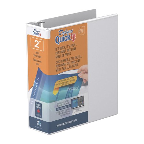 Davis Group QuickFit Junior Binder, Premium Small Clear-View 3-Ring Binder for School, Office, or Home, Made in Canada, 5.5" x 8.5", White
