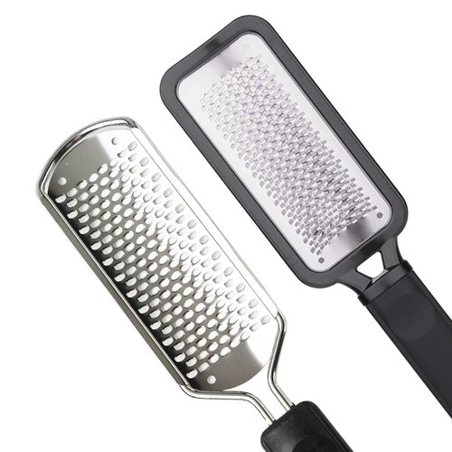 Foot File Kit – 2-Pcs Stainless Steel Colossal + Fine Foot Rasp – Salon-Grade Cracked Heel Scrubber Pedicure Tools – Wet & Dry Dead Skin, Corn, Callus Remover for Feet by CAPSPACE