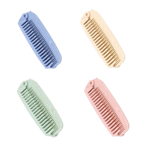 4 PCS foldable comb Wheat Straw Hair Combs – Eco-Friendly Portable Combs, folding pocket comb travel comb Compact and Lightweight for Travel and Daily Use