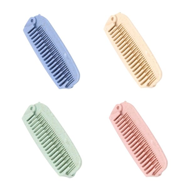 4 PCS foldable comb Wheat Straw Hair Combs – Eco-Friendly Portable Combs, folding pocket comb travel comb Compact and Lightweight for Travel and Daily Use