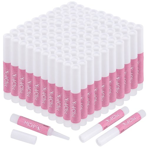100PCS Nail Glue for Acrylic Nail Tips Adhesive Super Bond Long Lasting Nail Glue for DIY Nail Art, 2g/Bottle