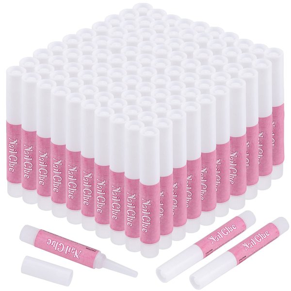 100PCS Nail Glue for Acrylic Nail Tips Adhesive Super Bond Long Lasting Nail Glue for DIY Nail Art, 2g/Bottle