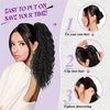 Somoreaty Curly Ponytail Extension for Black Women 20 Inch Wavy Curly Drawstring Ponytail Clip in Hair Extensions Synthetic Hairpieces Pony Tails Hair Extensions for Women(1B)