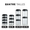 BlenderBottle GoStak Food Storage Containers for Protein Powder, Healthy Snacks, and Portion Control, 40cc (Pack of 4), Black