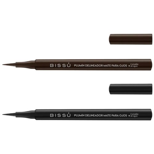 Bissú Waterproof Liquid Matte Eyeliner - 1ml each (2Pack Black & Brown)