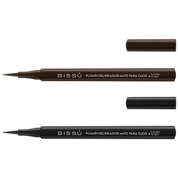 Bissú Waterproof Liquid Matte Eyeliner - 1ml each (2Pack Black & Brown)