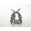 Medium blue or smoke gray crystal metal hair claw clip bridal clip (Primary color: Gray)