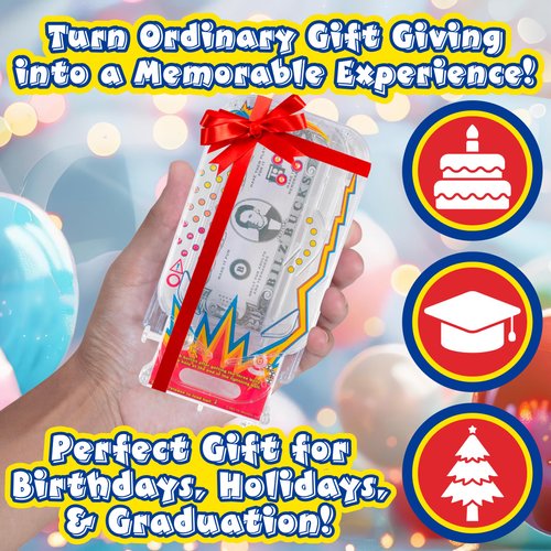 BILZ Money Puzzle Pack - Brain Teasing Maze and Cosmic Pinball - Perfect for Christmas and Birthday Gifts - Fun Reusable Game for Cash, Gift Cards and Tickets - Complete The Puzzle to Get Your Prize