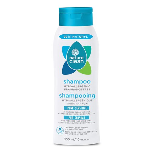 Nature Clean All-Natural Sulfate Free Shampoo for Men & Women. Non-Toxic & Fragrance-free Organic No Paraben Unscented Hypoallergenic & Vegan 10 oz / 300 ml