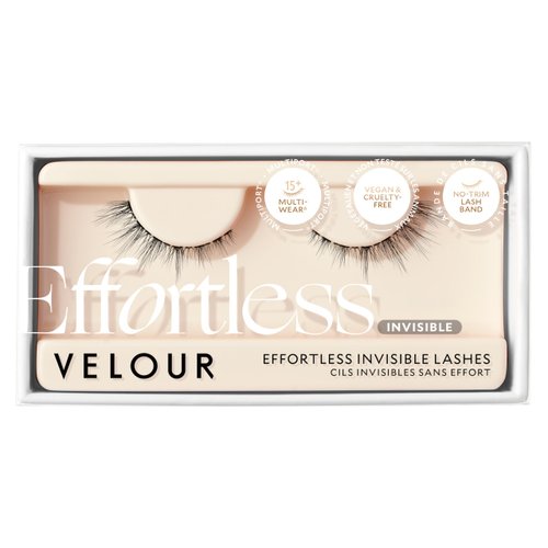Velour Effortless Invisible Lashes - Lash Extension Look - Natural-Looking False Eyelashes - Reusable Fake Lashes - Fluffy & Lightweight No-Trim Lashes - Vegan - Glue not included (In the Nude)
