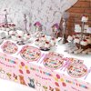 98pcs Dog Birthday Party Decorations Puppy Tableware Set Plates Napkins Pink Dog Theme Tablecloth for Girls Birthday Lets Pawty Party Supplies Kit Pet Dog Table Cover Dinnerware Paw Print Party Favors