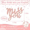 Miss You Glitter Confetti for We will Miss You Retirement Party Table, Goodbye Going Away Party Decorations Farewell Confetti Decorations Office Work Party Supplies 100 Pieces Rose Gold