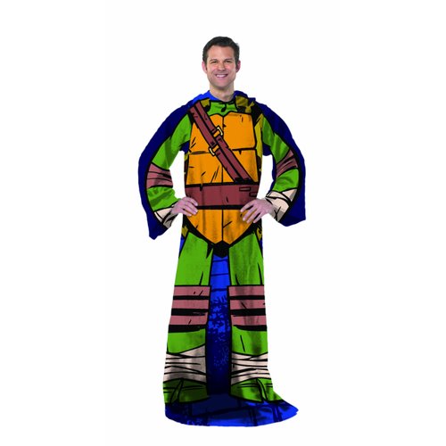Nickelodeon's Teenage Mutant Ninja Turtles, "Being Leo" Adult Comfy Throw Blanket with Sleeves, 48" x 71", Multi Color