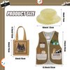 Geyoga 24 Pcs Kids Safari Costume Jungle Birthday Party Decorations Include 8 Plastic Safari Hats 8 Jungle Vest 8 Tote Bags Girls Boys Wild Explorer Costume Outdoor Activity Birthday Halloween Outfit