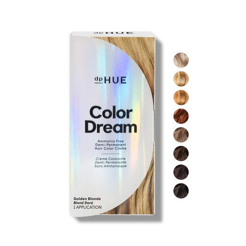 dpHUE Color Dream, Golden Blonde - Ammonia-Free, Demi-Permanent Hair Color - Lasts 16 Washes - Boosts Shine - Cruelty Free, Paraben Free, Sulfate Free, Leaping Bunny Certified - 4 oz