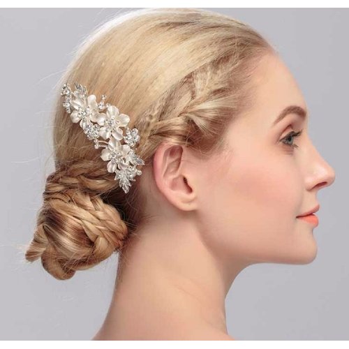 Shop Ginger Wedding Rhinestone Flower Tiara Comb Silver Gold Bridal Jewelry C5 (Silver)