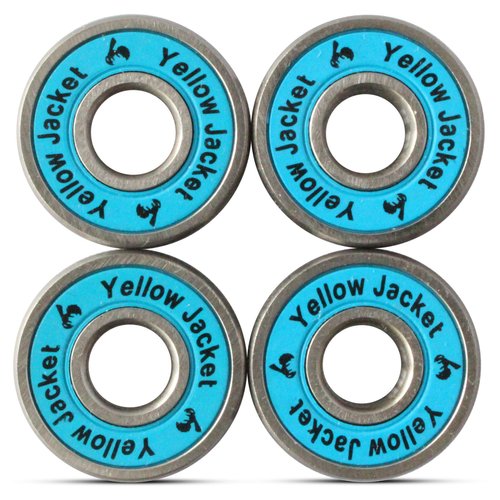 Yellow Jacket Premium Scooter Bearings, Kick Scooter, 608, ABEC 9, Bomber Blue (Pack of 4)
