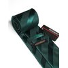 HISDERN Ties for Men Green Tie Handkerchief Set Dark Green Striped Formal Woven Emerald Pocket Square Wedding College Striped Necktie Christmas